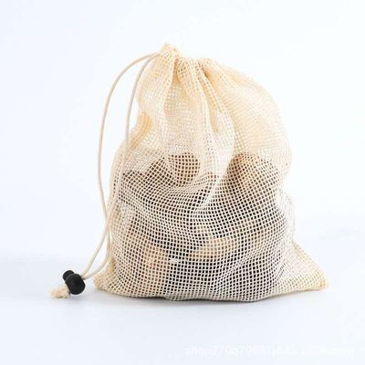 De organische Plantaardige Kruidenierswinkel Mesh String Backpack van de de Katoenen Zakrugzak van Drawstring