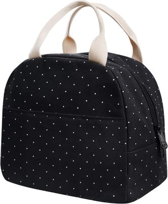 De Opslag Dot Black Lunch Tote Bag van meisjesvrouwen Schokbestendig voor het Werkschool