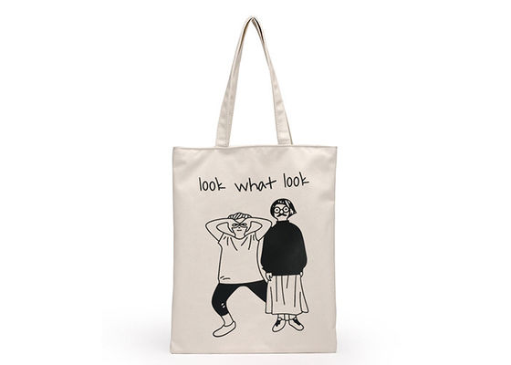 Katoenen Canvas Bulkgrootte Wit Duidelijk Tote Bags Transfer Print Logo