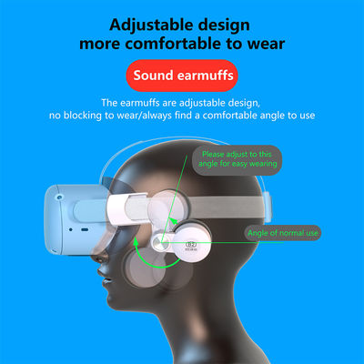 De regelbare Oormoffen voor Oculus-Zoektocht 2 Eliteriem verbeteren Correct Effect Compatibel met Hoofdtelefoon van de KIWIbobovr de Hoofdriem VR