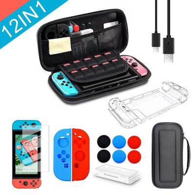 12 in 1 het Dragen Geval voor Nintendo-Schakelaar met 20 Spelenpatronen Beschermende Harde Shell Travel Carrying Case Pouch