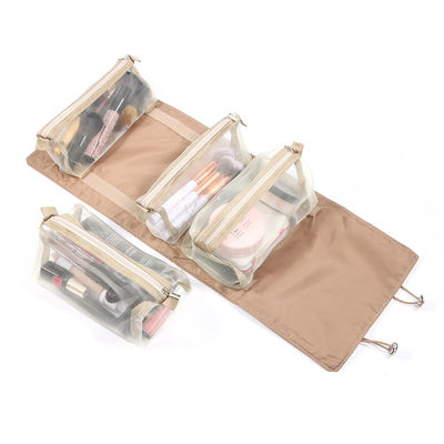 Goedkoopste 4PCS in 1 Kosmetische Zak voor van de de Zakkabel van Mesh Separable Cosmetics Pouch Ladies van de Vrouwenritssluiting Vouwbare Nylon de Make-upzak