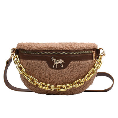Vrouwen van het de Wol van de de Wachttijdzak van de Pluizige Bont van pluchelammeren van de de Manierstof de Kleine van de de Winter Vrouwelijke Zak Ontwerper Handbags