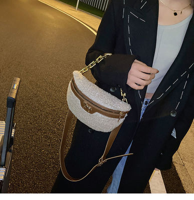 Vrouwen van het de Wol van de de Wachttijdzak van de Pluizige Bont van pluchelammeren van de de Manierstof de Kleine van de de Winter Vrouwelijke Zak Ontwerper Handbags