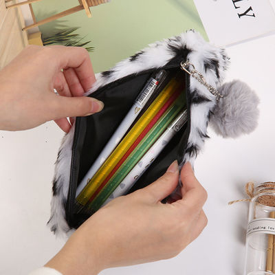 Creatieve van het de Pluchepotlood van de Luipaarddruk van de het Geval Leuke Schooltas van de Kantoorbehoeftenpencilcase van de de Meisjesschool de Leveringsstudent Storage Bag