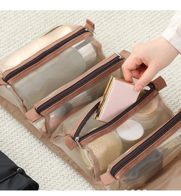 Van de de Opslag de Kosmetische Zak van de borstelslippenstift Organisator Travel Nylon Mesh Toiletry Bag