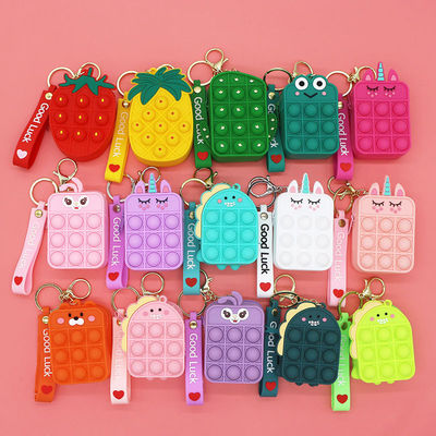 Friemel van de Portefeuilledames van Toy Rainbow Unicorn Coin Purse van Duwbellen het Kiezelzuurkruis - lichaamszak