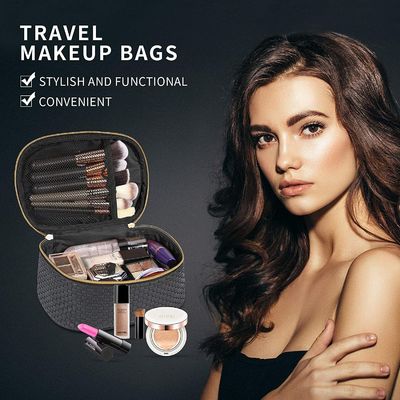 De Reis Kosmetische Zak van de make-upzak voor Organisator Bag Toiletry Bags van de Vrouwen de Draagbare Waterdichte Make-up 3 Pakzwarte