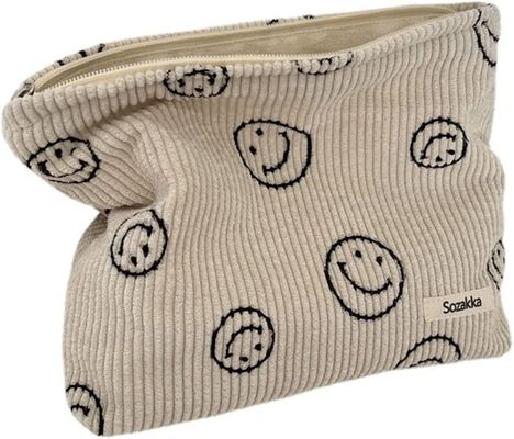 De Douaneluxe van Logo Zipper Travel Makeup Pouch van het schoonheidsborduurwerk