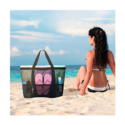 Van het de Hittebehoud van vrouwenmesh transparent bag double layer Zakken van het de Picknickstrand de Grote