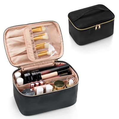 Maken dames draagbare cosmeticbags de reis kosmetische zak van de dubbel-laagritssluiting met handvat waterdicht