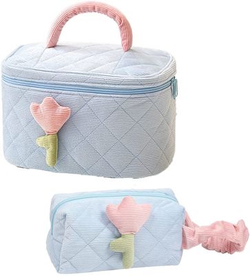 Zachte Corduroy van de de Make-upzak van de Make-upzak Vastgestelde van de OrganisatorBag Grote Shock-proof Leuke de Make-upzak Geschikt voor La
