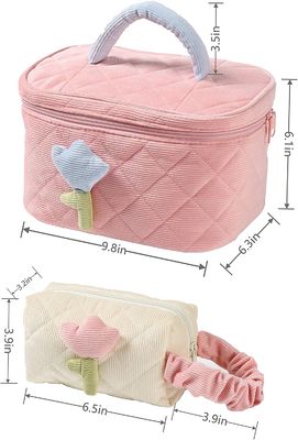 Zachte Corduroy van de de Make-upzak van de Make-upzak Vastgestelde van de OrganisatorBag Grote Shock-proof Leuke de Make-upzak Geschikt voor La