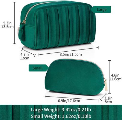 Van de de Zakluxe van de fluweeldouane van de de Schoonheidsmake-up van de de Zakritssluiting van de het Fluweelreis de Professionele Kosmetische Groene Zak