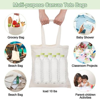 Verpakking van papierwaren Eco Canvas Bags Fijn gedrukte katoenen winkeltassen