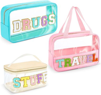 Duidelijke van de de Make-upzak van Make-upzakken van de het Flardzak Transparante Waterdichte Draagbaar van pvc schittert Kosmetische Toiletry van de Zakreis zak