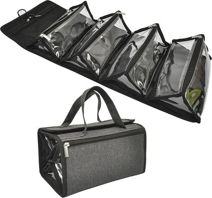 Grote Capaciteit die Milieuvriendelijke Toiletry van de Polyesterreis Zak 4 van de Zakmake-up in 1 Broodjestype Make-uporganisator hangen