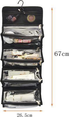 Grote Capaciteit die Milieuvriendelijke Toiletry van de Polyesterreis Zak 4 van de Zakmake-up in 1 Broodjestype Make-uporganisator hangen