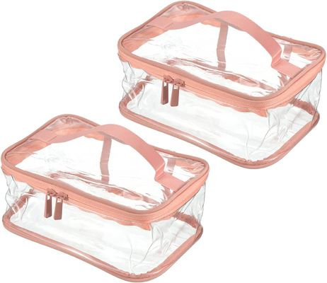 De duidelijke Toiletry van de de Make-upzak van Zakpvc Kosmetische Zak met de Riem van het Ritssluitingshandvat Waterdicht voor Reis
