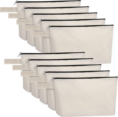 Van de katoenen de Zak Canvasmake-up met Bodem, Multifunctionele Kosmetische Zak met Ritssluiting