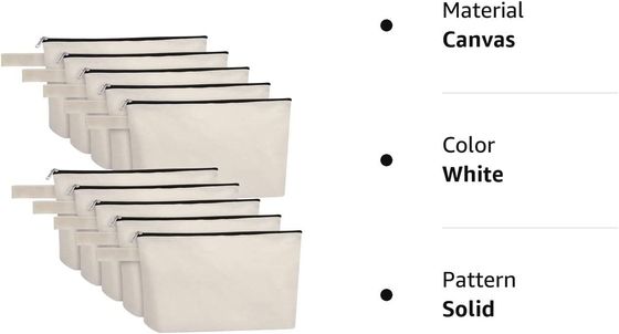 Van de katoenen de Zak Canvasmake-up met Bodem, Multifunctionele Kosmetische Zak met Ritssluiting