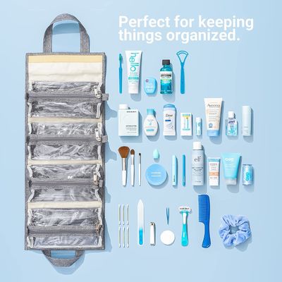 Toiletry van de lagerbiercapaciteit doet Zak van de het Op een hoger niveau weergevenmake-up van 4kits de Hangende/Toiletry Uitrustings/Reis Organisator voor Vrouwen in zakken