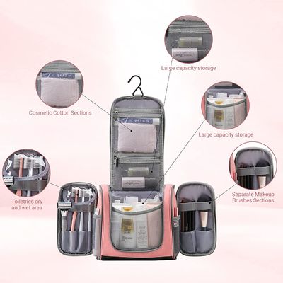 Hangende Toiletry Zak voor Vrouwen, Roze de Badkamerszak van de Make-upreis, Waterdichte Middelgrote Toiletry van de Damesreis Zak