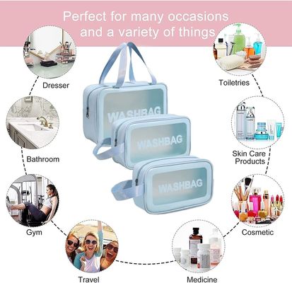 Duidelijke Toiletry Zak 3 PCs-de Waszak van de Make-up Kosmetische Transparante Reis voor Vrouwen