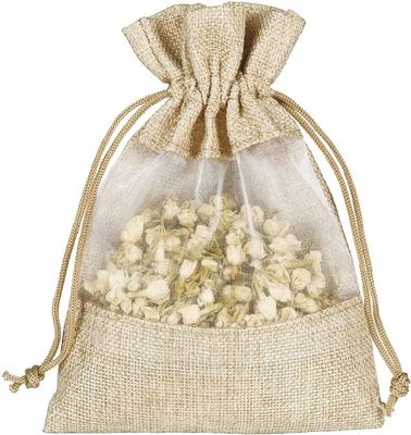 Lichtgewicht Duurzame van de de Giftzak van Drawstring van Jute Zuivere Zakken de Juwelenzakken voor de Partijgunst van het Suikergoedhuwelijk