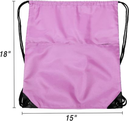 210D nylon Vouwbare van de het pakzak W van Drawstring Tote Bag van de Sportengymnastiek de Ritssluitings Zijzak voor Mannen Vrouwenroze