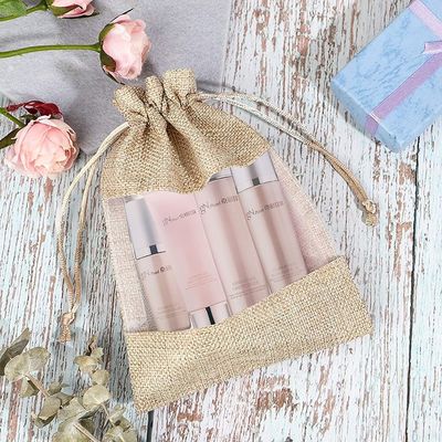 Van de de Zakjute van Organza van de jute de Zuivere Zak Zakken van de de Zakkengift met Drawstring, voor de Gunsten Kosmetische Steekproeven Mesh Pouch van de Huwelijkspartij