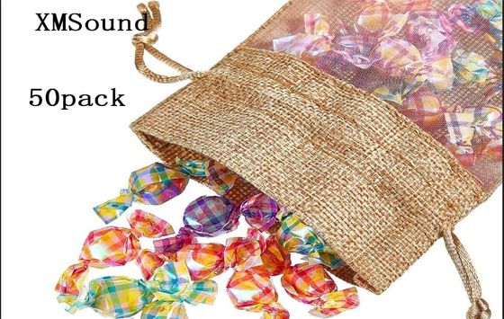 Van de de Zakjute van Organza van de jute de Zuivere Zak Zakken van de de Zakkengift met Drawstring, voor de Gunsten Kosmetische Steekproeven Mesh Pouch van de Huwelijkspartij