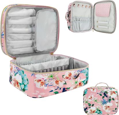 Buitengewoon brede Duurzame en Lichtgewicht van de de Laagmake-up van de Make-upzak Dubbele van de Organisatorwater resistant makeup de Borstelzak