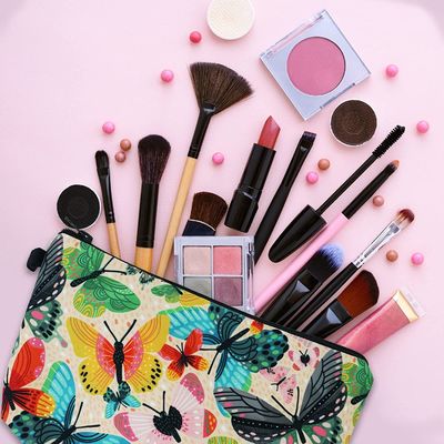 Zachte Duurzame Kosmetische Zakken voor Toiletry van de de Make-upzak van de Vrouwen de Kleine Kleurrijke Vlinder Organisator Zipper van Zaktoebehoren