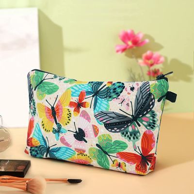 Zachte Duurzame Kosmetische Zakken voor Toiletry van de de Make-upzak van de Vrouwen de Kleine Kleurrijke Vlinder Organisator Zipper van Zaktoebehoren