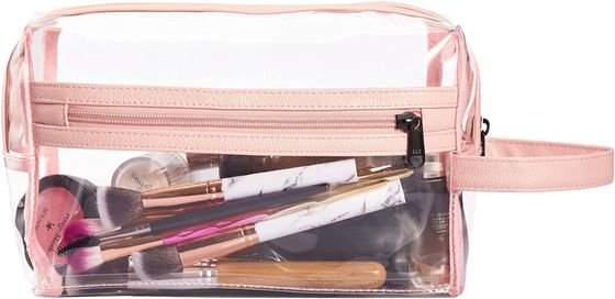 De roze Duidelijke Toiletry Zak voor Vrouwen, reist Waterdichte Kosmetische Make-uporganisator Bag voor Shampoo, Toiletries Toebehoren