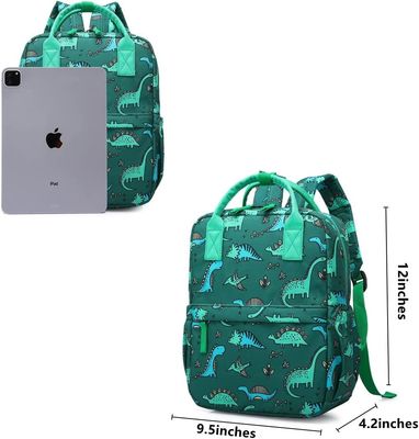 Van de de Jonge geitjeskleuterschool van Unicorn School Book Bag Boys van de rugzakdinosaurus de Zak van de het Kinderdagverblijfreis met Borstriem (Groen Di