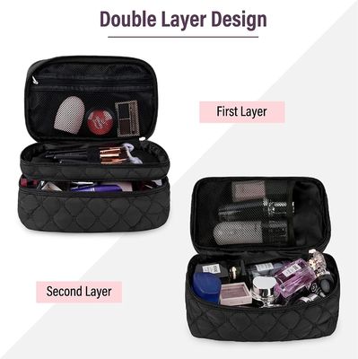Kosmetische Zak van de make-up maakt de Draagbare Reis met Toiletry van de Handvat Grote Dubbele Laag Zak 2Pcs maakt omhoog Zak voor Vrouwen waterdicht
