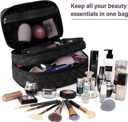 Kosmetische Zak van de make-up maakt de Draagbare Reis met Toiletry van de Handvat Grote Dubbele Laag Zak 2Pcs maakt omhoog Zak voor Vrouwen waterdicht
