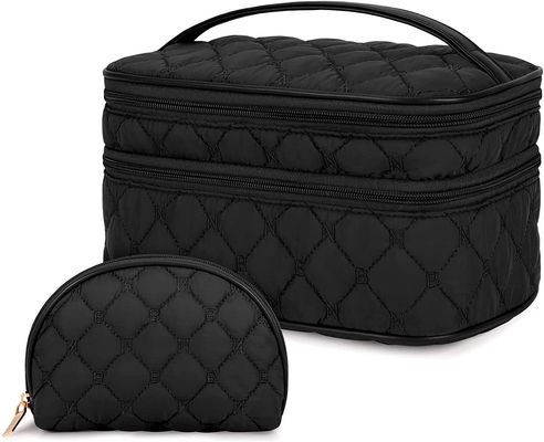 Kosmetische Zak van de make-up maakt de Draagbare Reis met Toiletry van de Handvat Grote Dubbele Laag Zak 2Pcs maakt omhoog Zak voor Vrouwen waterdicht