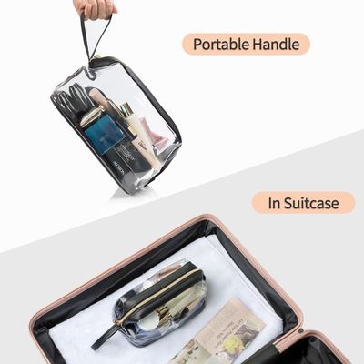 De grote Zak van de Make-upzakken van de Reis Kosmetische Zak Waterdichte Transparante Grote met Ritssluiting, Duidelijke Toiletry Zak voor Vrouwen