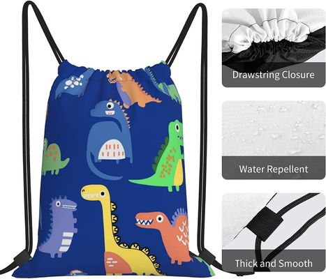 De Zakken van Drawstring van de Drawstringsrugzak voor van de Jongenstienerjaren van Jonge geitjesmeisjes van de de Gymnastiekdans het Koordzakken hopen Waterdichte Dinosaurussen op