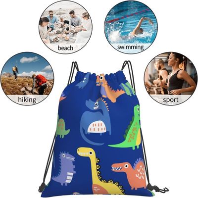 De Zakken van Drawstring van de Drawstringsrugzak voor van de Jongenstienerjaren van Jonge geitjesmeisjes van de de Gymnastiekdans het Koordzakken hopen Waterdichte Dinosaurussen op