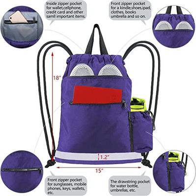 De schokbestendige Drawstring-Zak van de Gymnastieksporten van de Zakrugzak voor zwemt Vrouwenmannen
