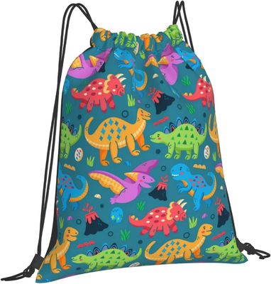 De Zakken van Drawstring van de Drawstringsrugzak voor van de Jongenstienerjaren van Jonge geitjesmeisjes van de de Gymnastiekdans het Koordzakken hopen Waterdichte Dinosaurus op