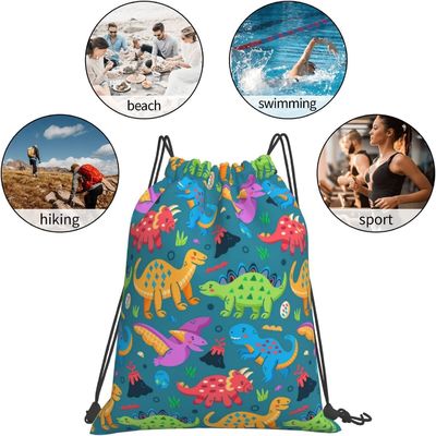 De Zakken van Drawstring van de Drawstringsrugzak voor van de Jongenstienerjaren van Jonge geitjesmeisjes van de de Gymnastiekdans het Koordzakken hopen Waterdichte Dinosaurus op