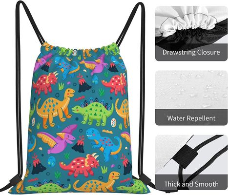 De Zakken van Drawstring van de Drawstringsrugzak voor van de Jongenstienerjaren van Jonge geitjesmeisjes van de de Gymnastiekdans het Koordzakken hopen Waterdichte Dinosaurus op
