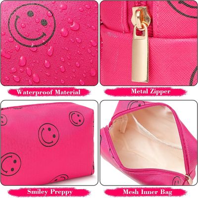 Pu de Zak Waterdichte Kosmetische Organisator Cute Portable  van de Leer Preppy Make-up