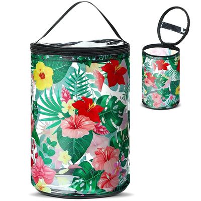 De duidelijke de Zak Waterdichte Toiletry van de Strandmake-up Kosmetische Zak van Zakpvc met van de de schildpadzeilboot van de Strandoverleving Hawaiiaanse Bloemen