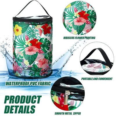 De duidelijke de Zak Waterdichte Toiletry van de Strandmake-up Kosmetische Zak van Zakpvc met van de de schildpadzeilboot van de Strandoverleving Hawaiiaanse Bloemen